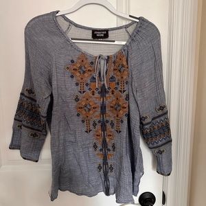 Embroidered JOHNNY WAS cotton blouse!